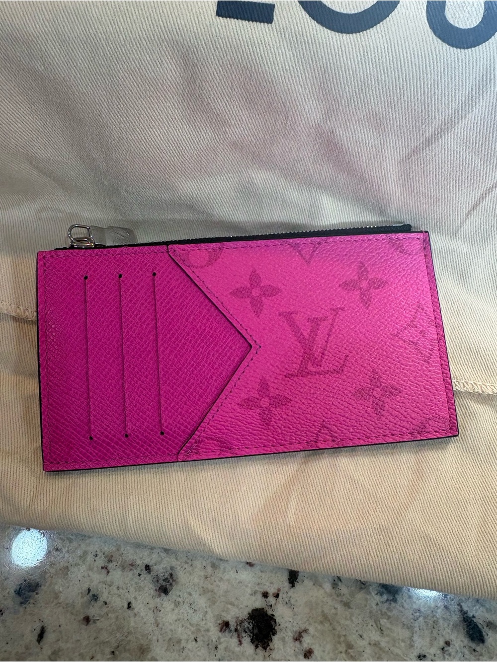 Louis Vuitton Fuchsia Monogram Card & Key Pouch